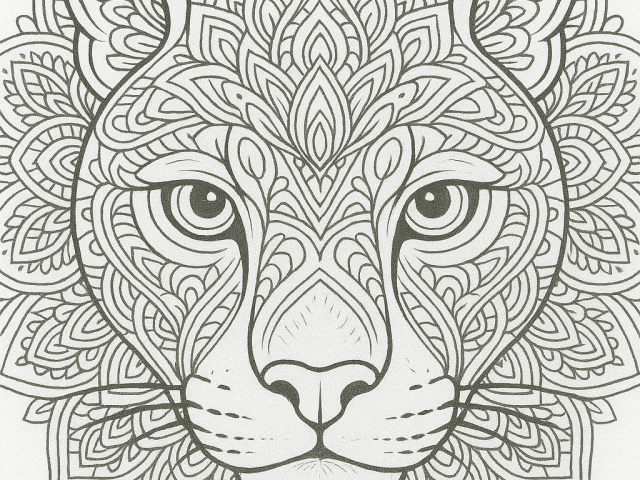 Mountain Lion Mandala Free coloring page of a Mountain Lion Mandala