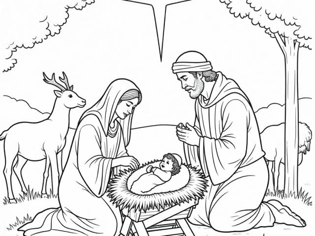 Baby Jesus in a Manger (1) Free Coloring Pages of Baby Jesus in a Manger