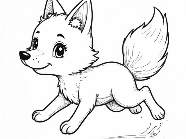 Free coloring page of a Chibi Fox
