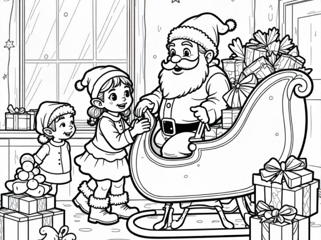 Elves and Santa sleigh (3)
