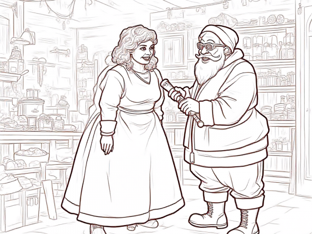 Mrs Claus and Santa Claus Free coloring page of Mrs. Claus and Santa Claus