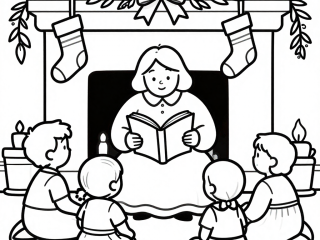 Mrs Claus telling stories to children (2)