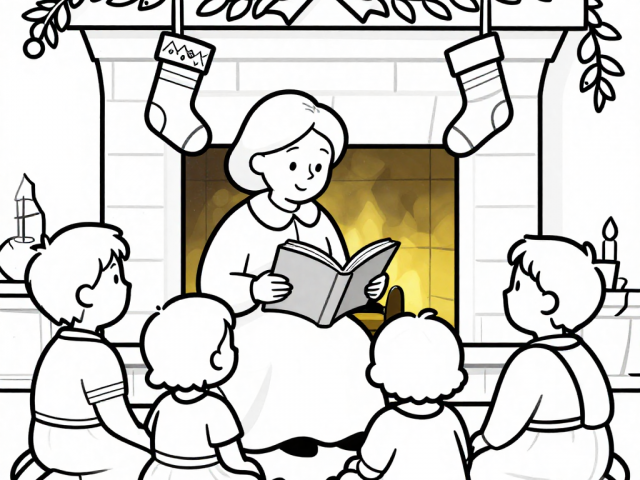 Mrs Claus telling stories to children (3)