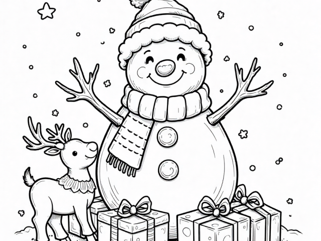 Snowman with presents (2)