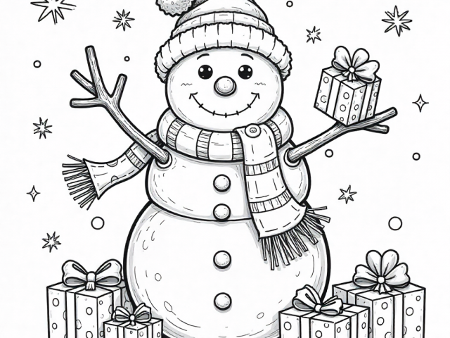 Snowman with presents (3)