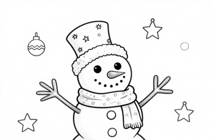 Snowman with presents