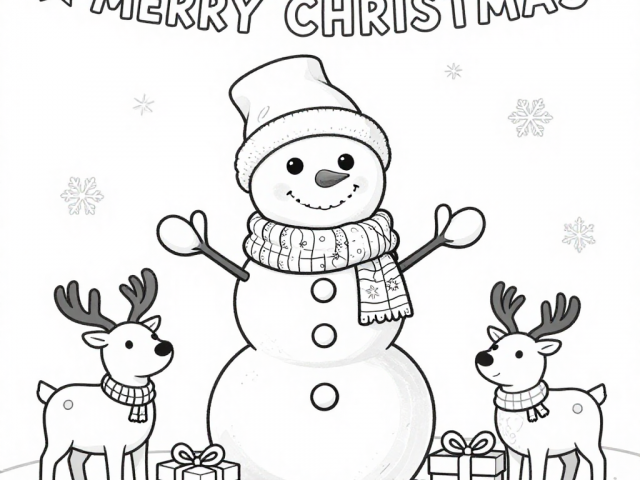 Snowman with presents