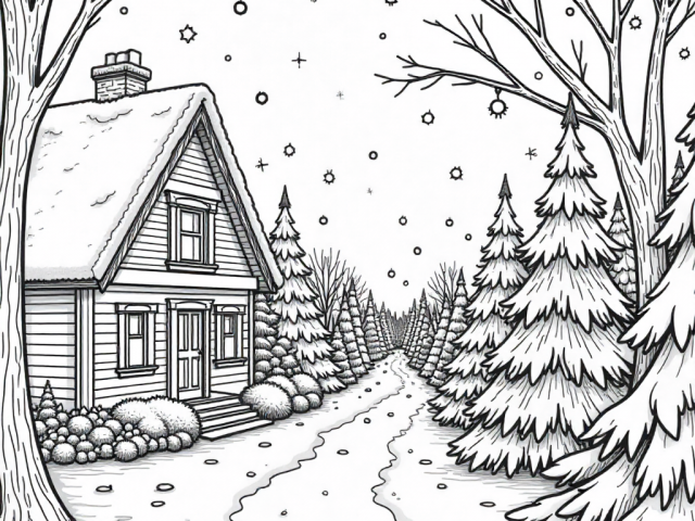 Winter Wonderland (1) Free coloring page of Winter Wonderland