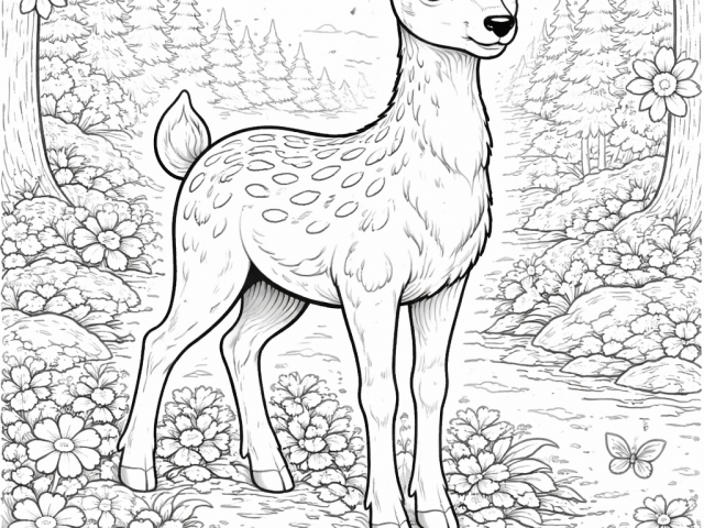 Free coloring page of a Doe