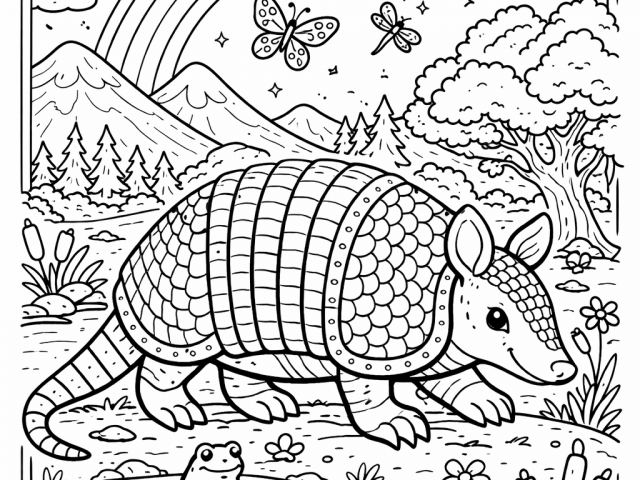 Armadillo (1) Free coloring page of a Armadillo
