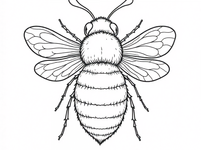 Free coloring page of a Bee