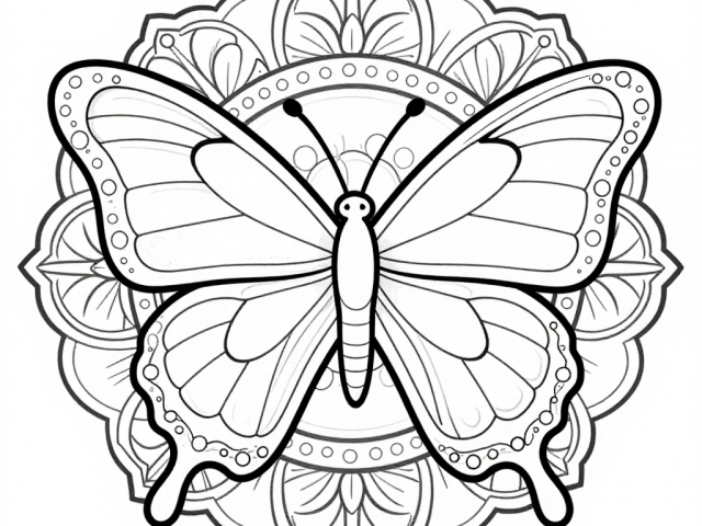 Butterfly and flower mandala (2)