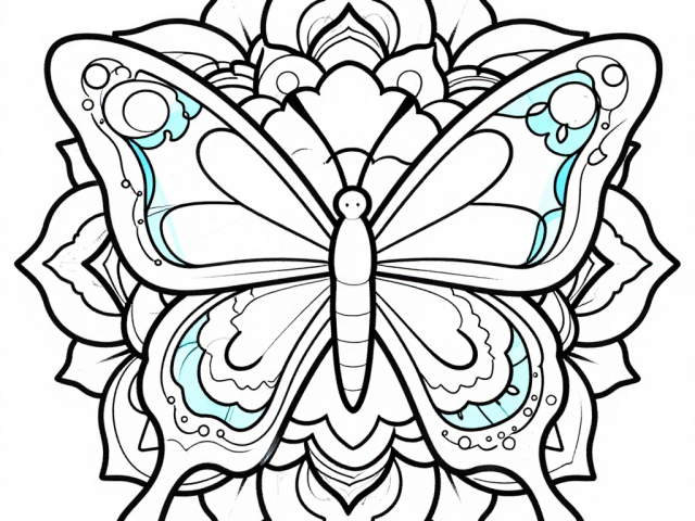 Butterfly and flower mandala (3)