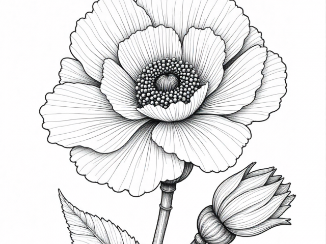 Free Coloring Page of Carnations