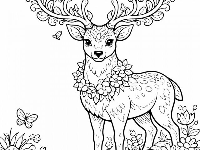 Free coloring page of a Deer