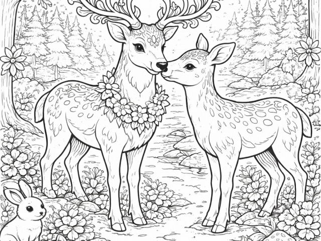 Free coloring page of Deers