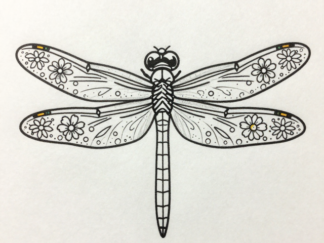 Free Coloring Pages of a Dragonfly