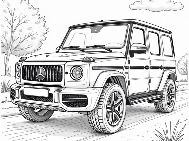 Free coloring page of a G Wagon