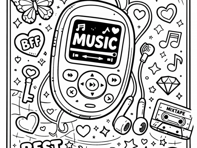 Free coloring page of MP3 Player