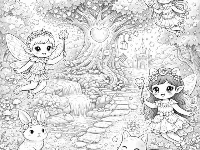 Free coloring page of Magical Woodland