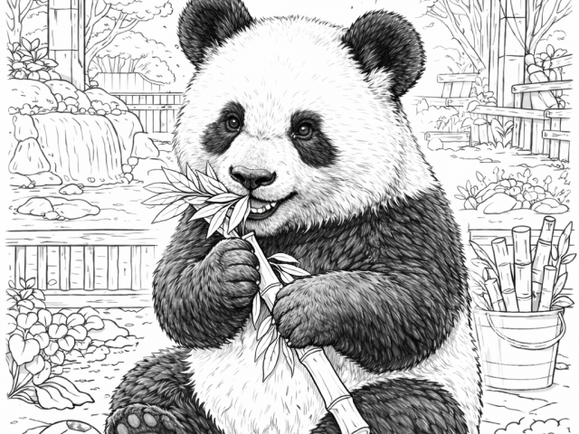 Free coloring page of a panda