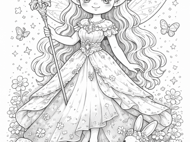 Free coloring page of Queen Fairy