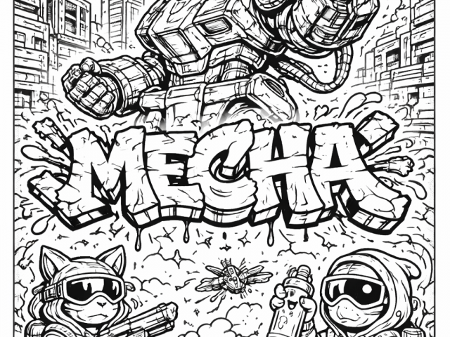 Free coloring page of Robot Futuristic City