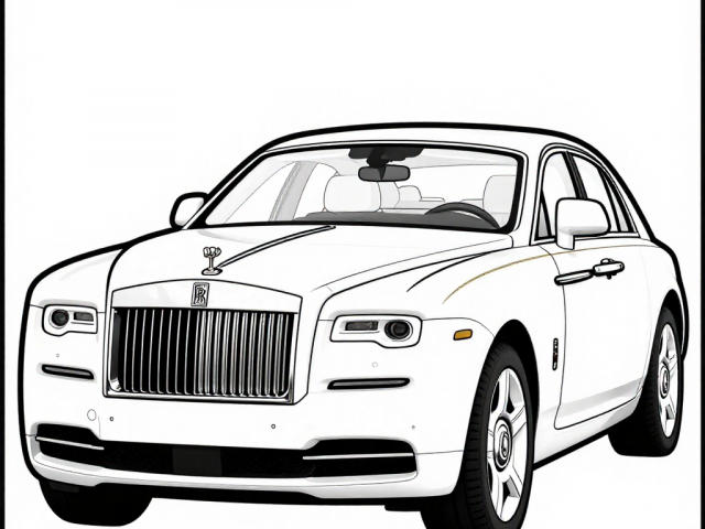 Free coloring page of a Rolls-Royce