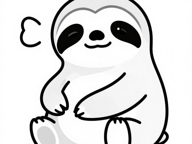 Free coloring pages of a Sloth