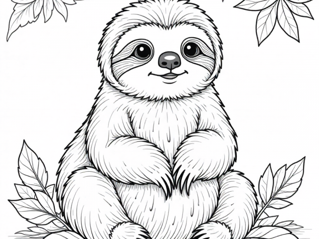 Free coloring pages of a Sloth