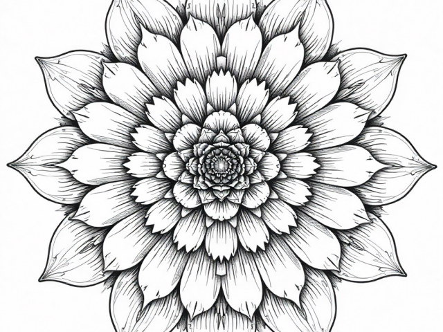 Sunflower mandala (1) Free coloring page of a Sunflower mandala