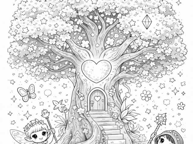 Free coloring page of The Magical Tree