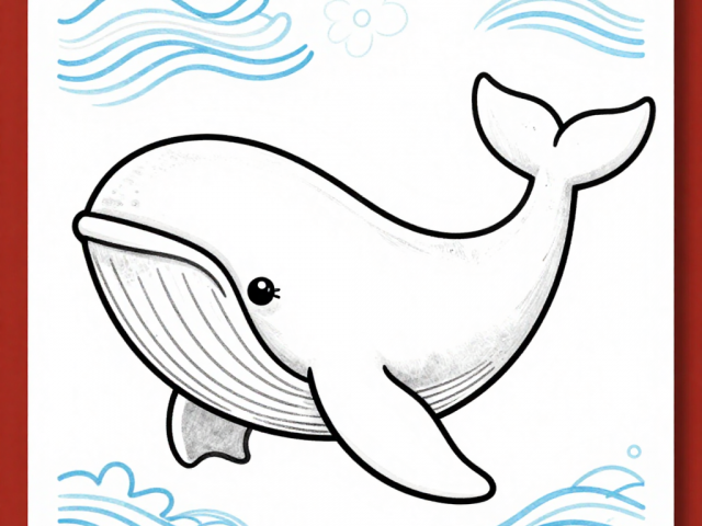 Free Coloring Pages of a Whale
