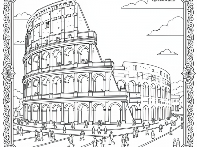 Colosseum (1) Free coloring page of Colosseum