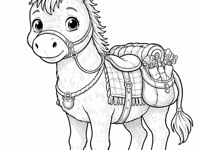 Free coloring page of a Donkey