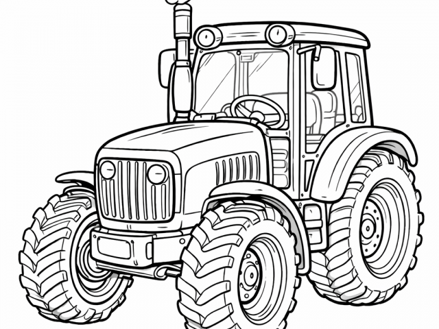 Farm Tractor (1) Free coloring page of a farm tractor