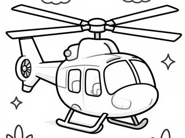 Free coloring page of a Helicopter