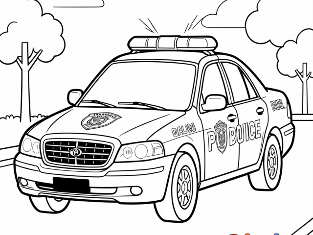 Police Car (1) Free coloring pages of a police car