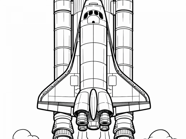 Space Shuttle (1) Free Coloring Pages of a Space Shuttle