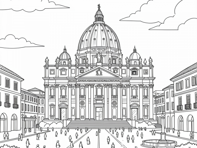 St. Peter's Basilica Free coloring page of St. Peter's Basilica