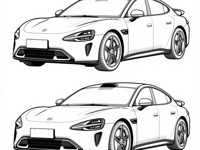 Free coloring page of Xiaomi SU7 Ultra